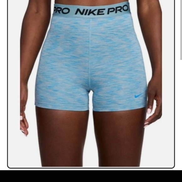 Nike Pants - Nike Pro High-Waist Blue Space-Dye Bike Shorts